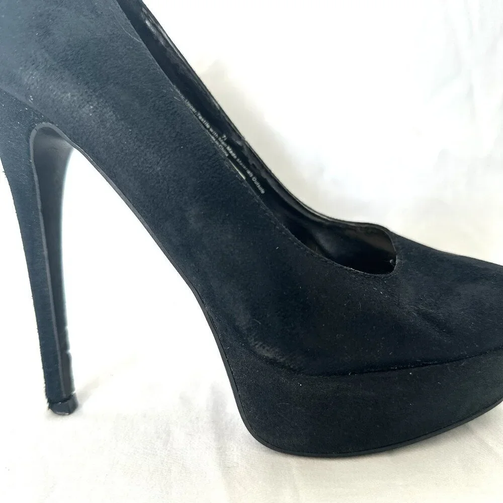Black Suede Pumps 5inch Heel 1inch Platform Size 7 1/2 Xhilaration